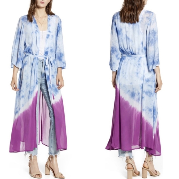 Free People NFC Electric Tie Dye Kimono Duster